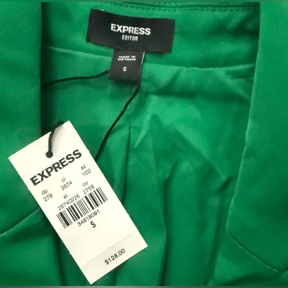 Express One-Button Green Boyfriend Blazer - Picture 7 of 10